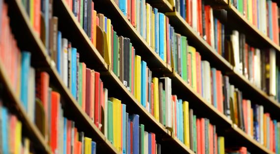 A bookshelf with books